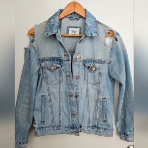 Light Blue Distressed Jean Jacket